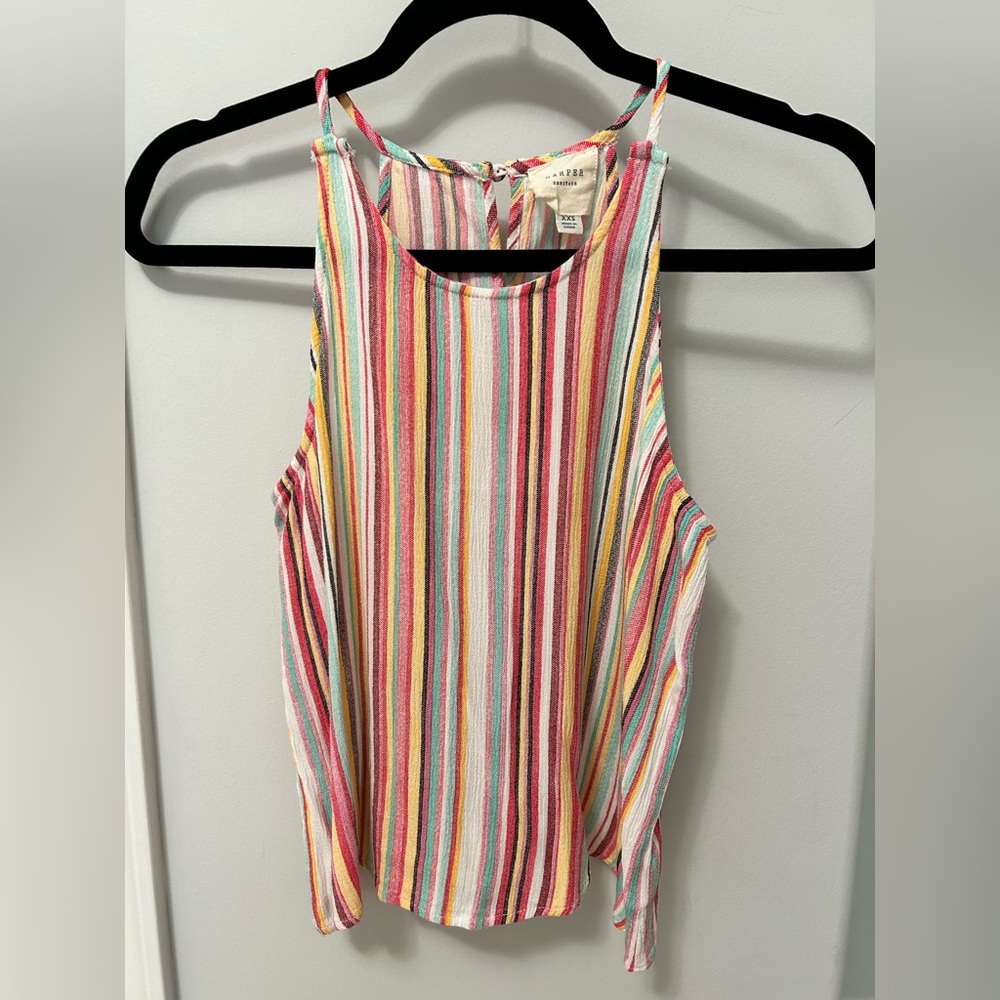 Francesca’s Rainbow Stripes Tank Top